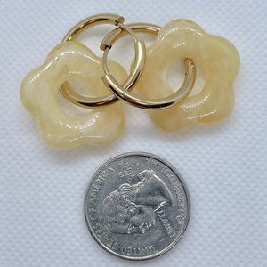 Anthropologie Flower Hoops